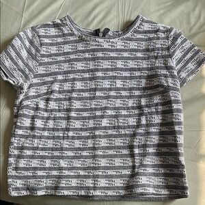 Attention Black and White Patterned Short Sleeve Top